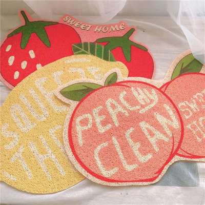 Cat toilet fruit mat Universal Pet non-slip placemat cute lemon Peach Strawberry cat litter mat easy to clean