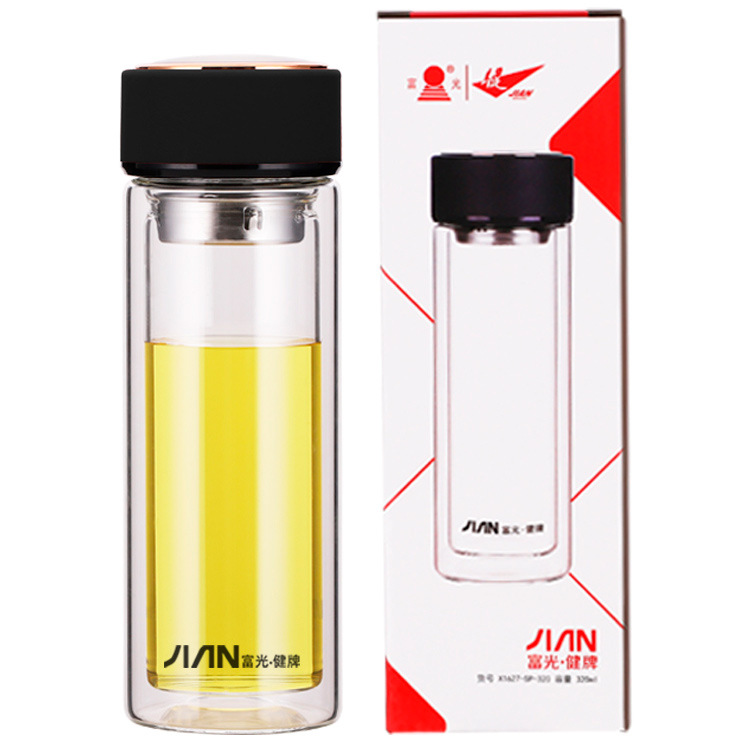 Fuguang glass double-layer insulated tea cup business car water cup high temperature cup group purchase wholesale advertising printing