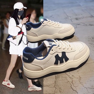 Popular color matching white shoes for women summer 2023 autumn new platform sneakers casual niche design shoes all-match Fashion