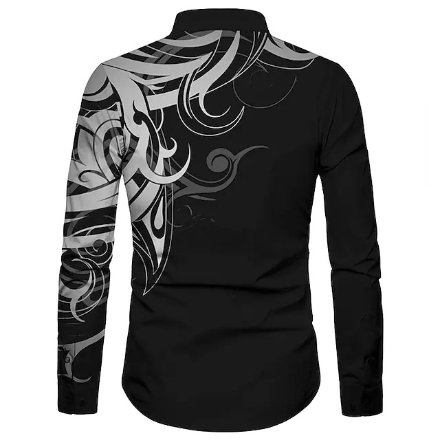 2023 Amazon Europe and the United States cross-border foreign trade ebay men's fashion printing fashion slim long sleeve shirt men
