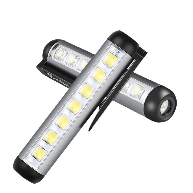 Cross-border new XPE + COB flashlight TYPE-C charging with pen clip magnet portable lightweight pen light small flashlight