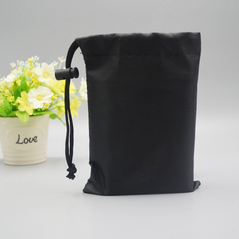 Amazon cross-border polyester drawstring bag rope skipping grip storage bag spring buckle black oxford cloth drawstring bag