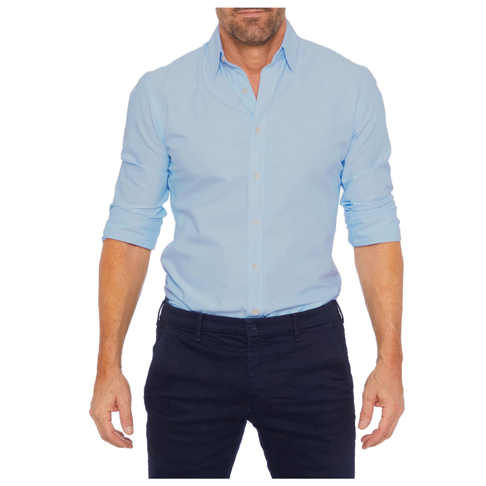 2023 Amazon ebay hot sale summer lapel solid color long sleeve button men's zipper shirt in stock
