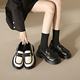 2024 New Mary Jane Thick-soled British Leather Shoes Increased Loafers Women's Casual Fashionable All-match Soft-soled Women's Shoes