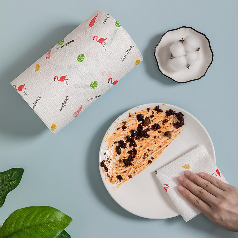 A generation of lazy dishcloth disposable oversized roll thick non-woven kitchen paper housework dry and wet dishwashing cloth