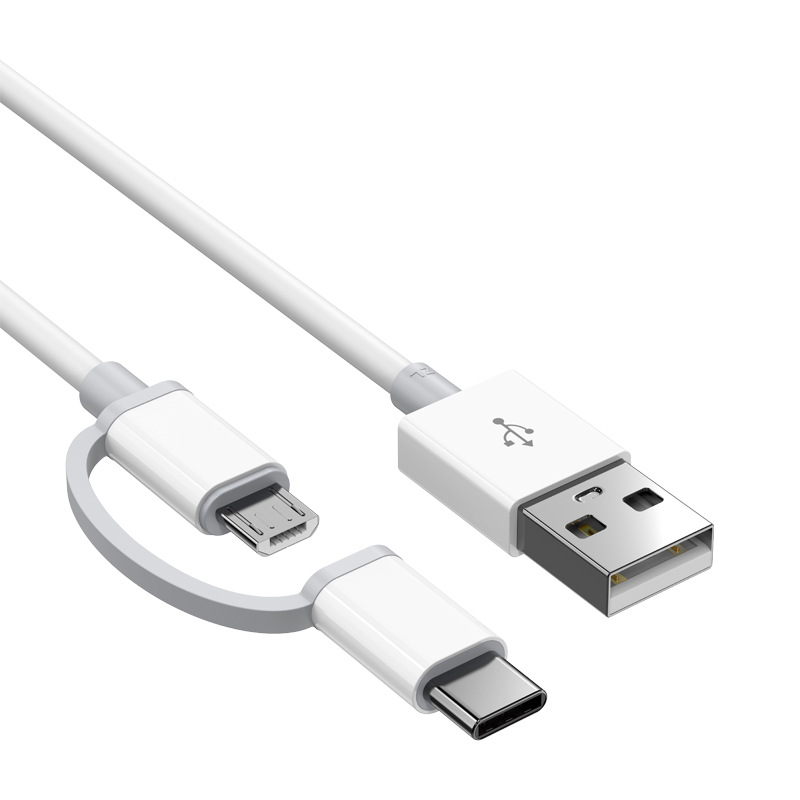 Charging cable compatible with MICRO to TYPE-C interface suitable for OPPO Huawei mobile phone 3A two-in-one data cable