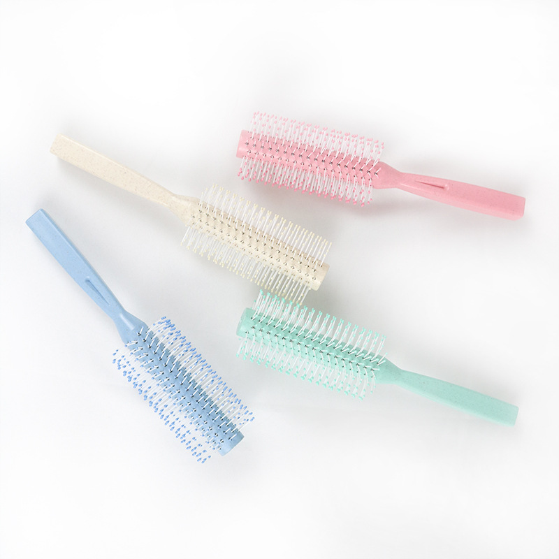 Straw Hair Comb, Inward Curled Straight Hair Big Wavy Cylinder Rolling Comb Hair Styling Comb, Household Hair Comb 