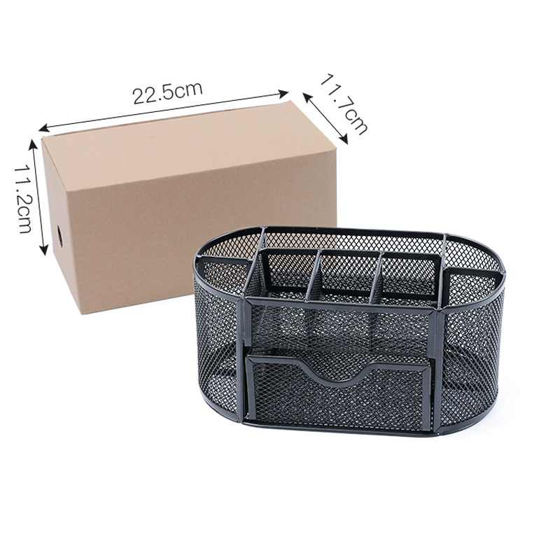 Pen Holder metal multi-functional creative pen holder wholesale multi-grid pen bucket drawer-type Jiugongge desktop storage box