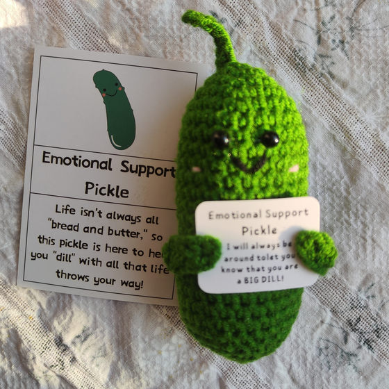 Cross-border emotional cucumber hand-made potato positive energy ornaments wool crocheted finished wholesale