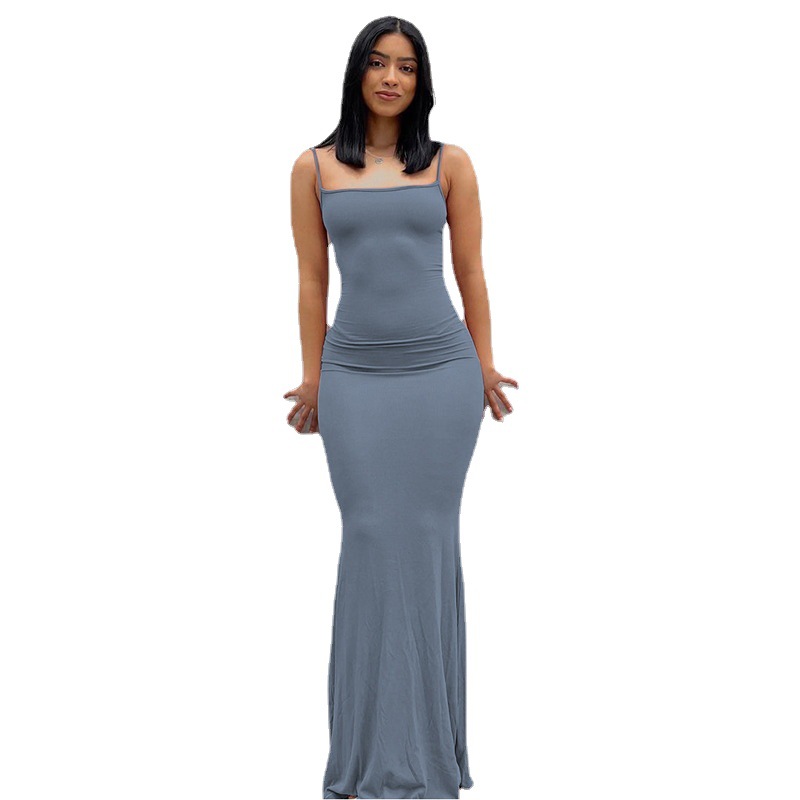 European and American Foreign Trade Women's 2022 Kardashian skims Dress Casual Slim-fit Sling Home Dress
