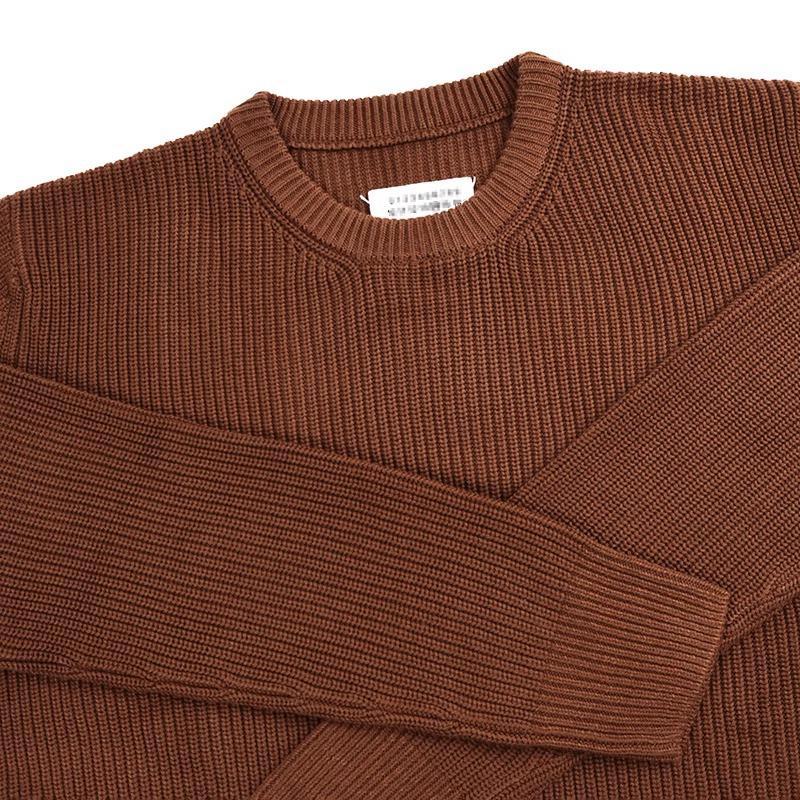 Magila style wool sweater autumn and winter thickened round neck pullover loose fashion trendy apricot brown two-color men and women