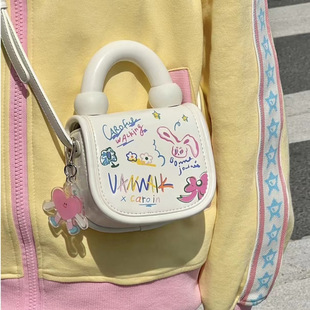 Mini Cute Foreign Style Cartoon Graffiti Bag Women's 2023 Spring and Summer New Korean Style Student Crossbody Bag Tote Bag Trendy