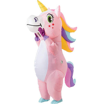 Cross-border Adult Pink Unicorn Inflatable Costume Halloween Inflatable Costume Realistic Cute Performance Costume