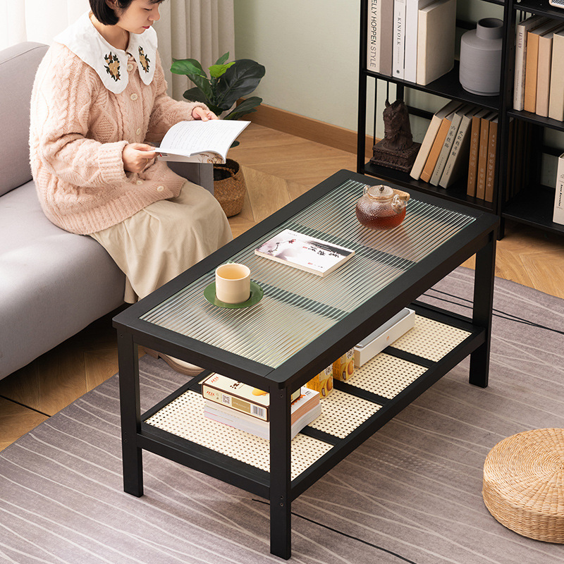 茶のいくつかの客間の家庭用の茶のテーブルの小さいタイプの軽豪華な現代の実木の寝室は地面のベランダのガラスの小さいテーブルに座ります。|undefined