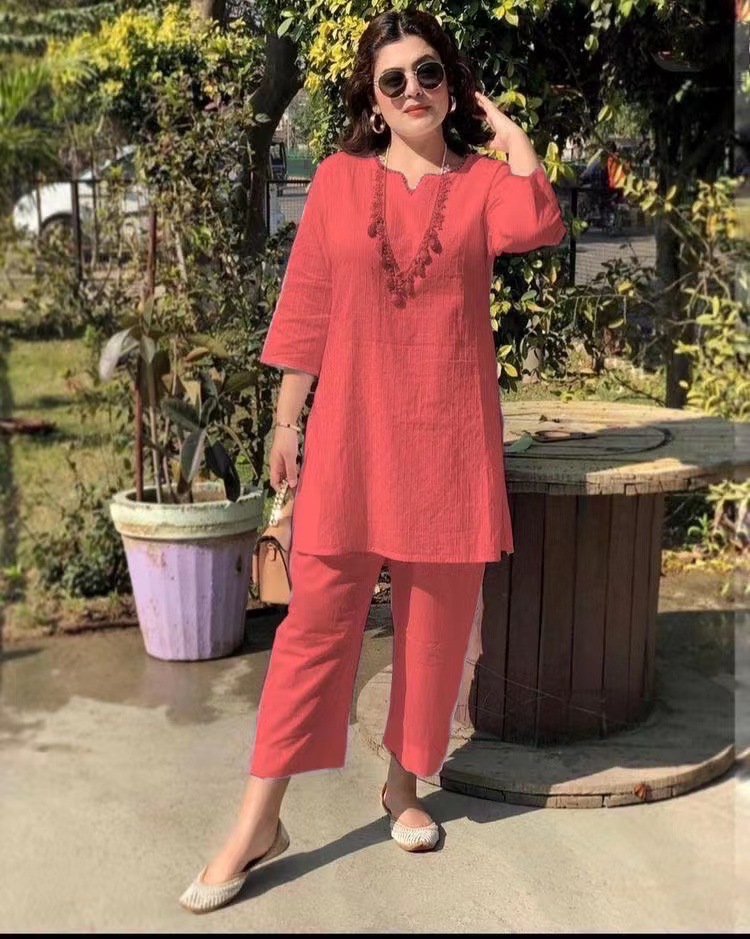 2022 estate nuova moda pullover tinta unita temperamento pendolare stile nazionale manica lunga vestiti due pezzi all'ingrosso_voghion.com