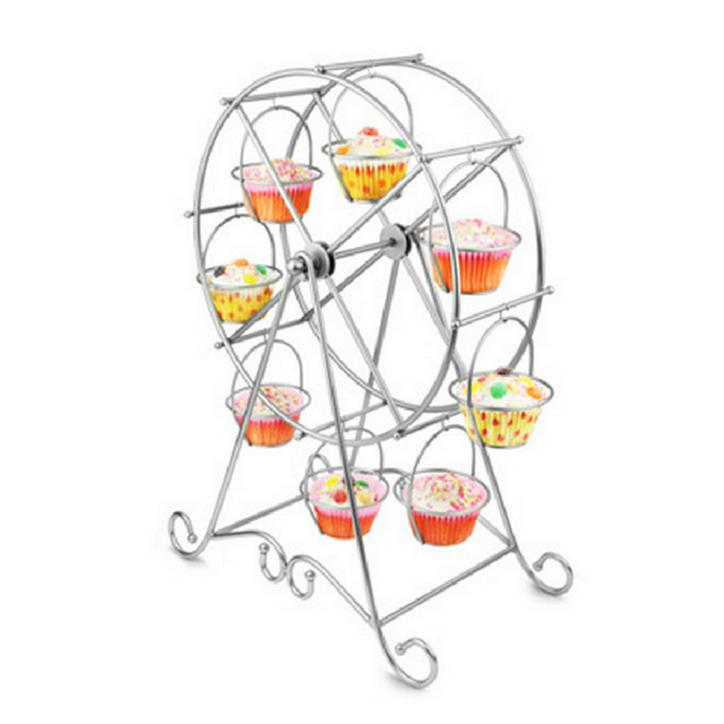 ベーキングツール 8 カップ回転観覧車ケーキスタンドウェディングパーティー誕生日紙コップケーキデコレーションキッチン用品|undefined