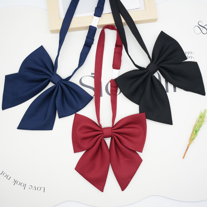 JK Collar Women's Japanese Style Korean Style College Style Uniform Uniform Accessories Giant Feather Root Student Bow Black Wine Fashion