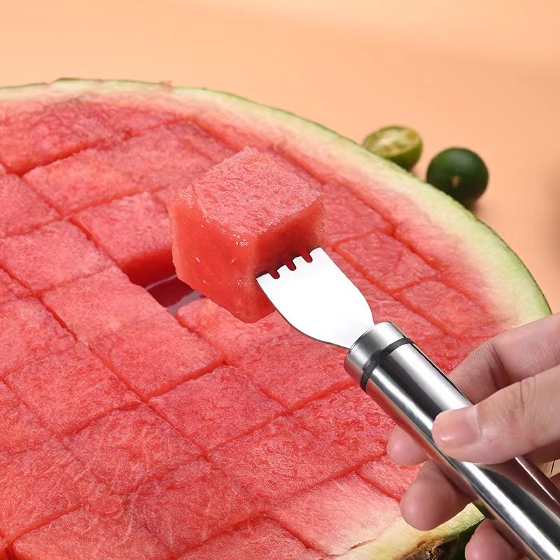 Watermelon fork cutter fruit fork double-head multi-functional non-embroidered steel watermelon artifact fruit splitter wholesale