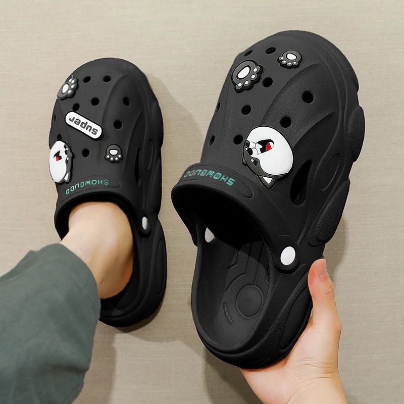 Hole Shoes Men's Summer Outer Wear 2023 New Arrival Cartoon Thick-soled Non-slip Beach Sandals Men's Half Slippers