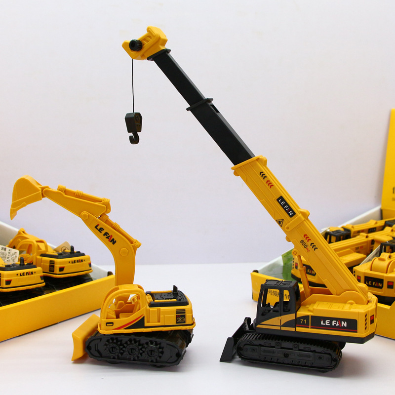 Inertia Engineering Excavating Crane Children's Toy Car Drop Resistant Car Boy Baby Excavator Cake Baking Shop Ornaments