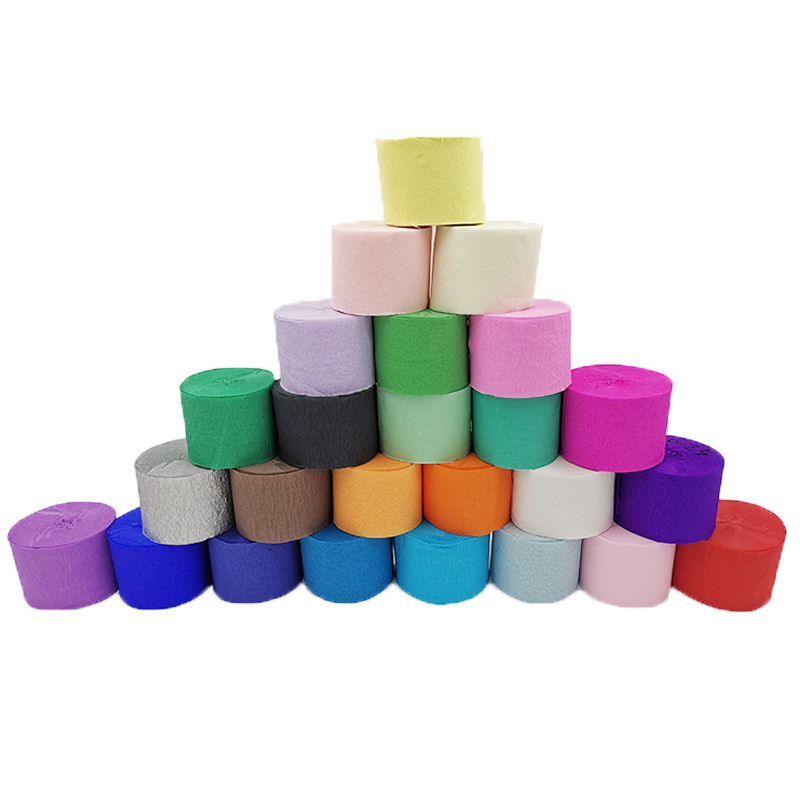Crepe Paper Roll Wedding Decoration Birthday Party Background Wall Layout Crepe Paper Color Flower Paper Roll Ribbon Wholesale