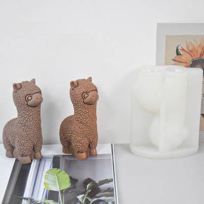 ins style Korea new alpaca silicone mold simulation animal resin ornaments aromatherapy candle mold spot