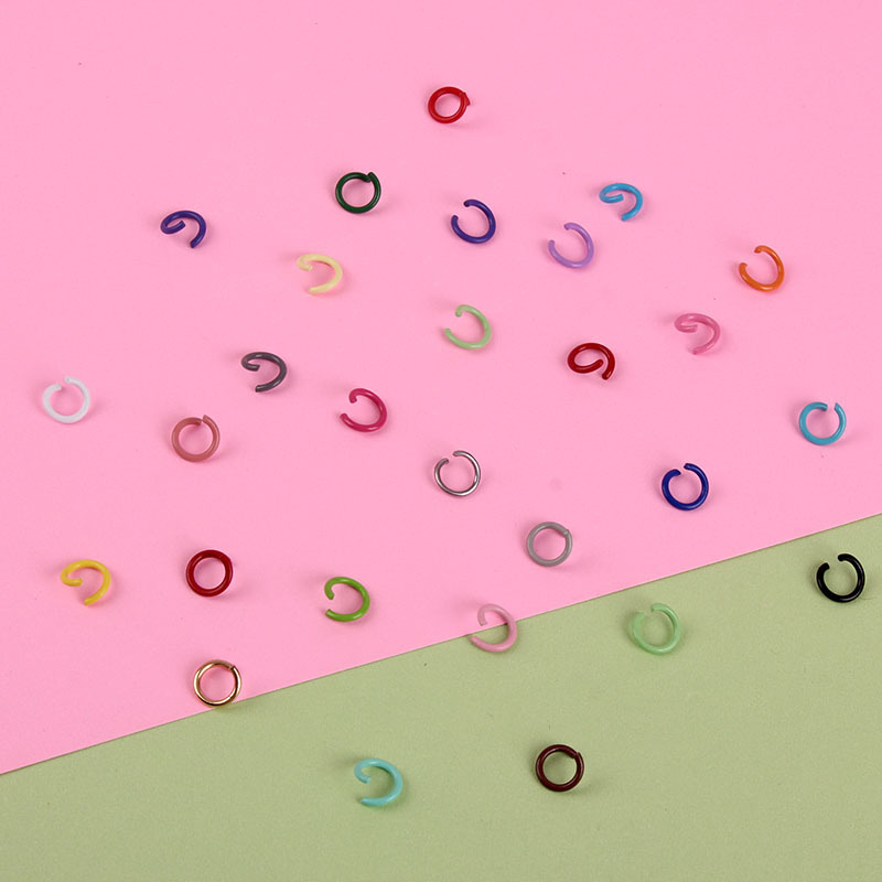 Paint 0.8 color open ring iron connection ring bracelet hand hanging ring material DIY key chain jewelry accessories
