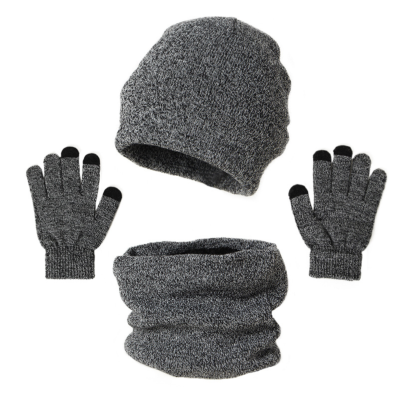 Cross-border exclusive for new foreign trade winter warm suit acrylic knitted wool hat scarf gloves three-piece set