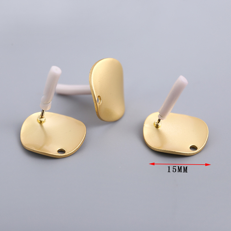 Cross-border golden stud earrings accessories irregular geometry earrings diy accessories material package metal texture earrings accessories