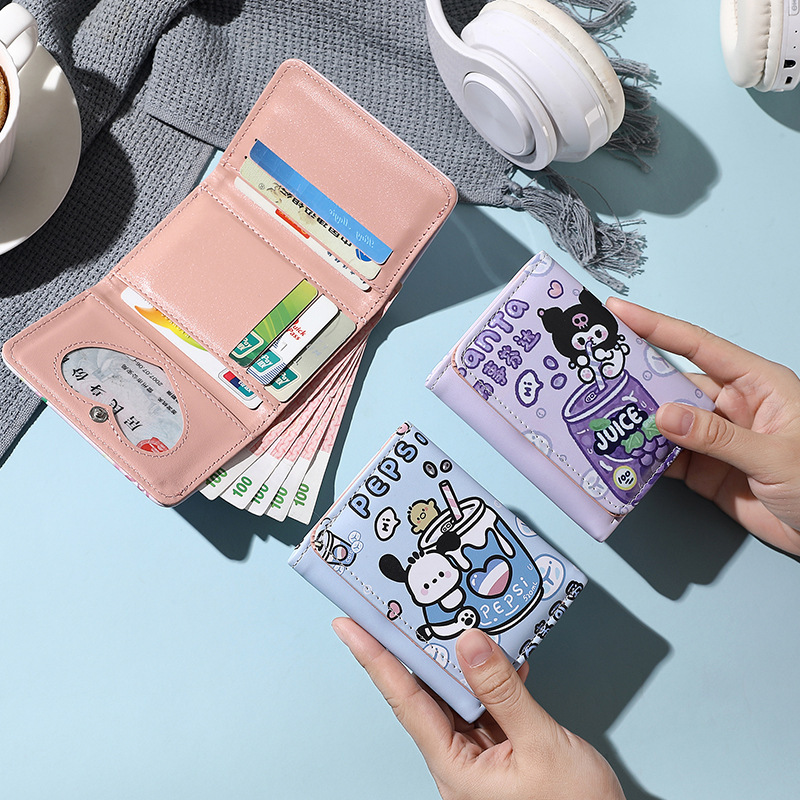 Factory direct 30% discount wallet female niche personality high sense cute cartoon small coin purse student short wallet