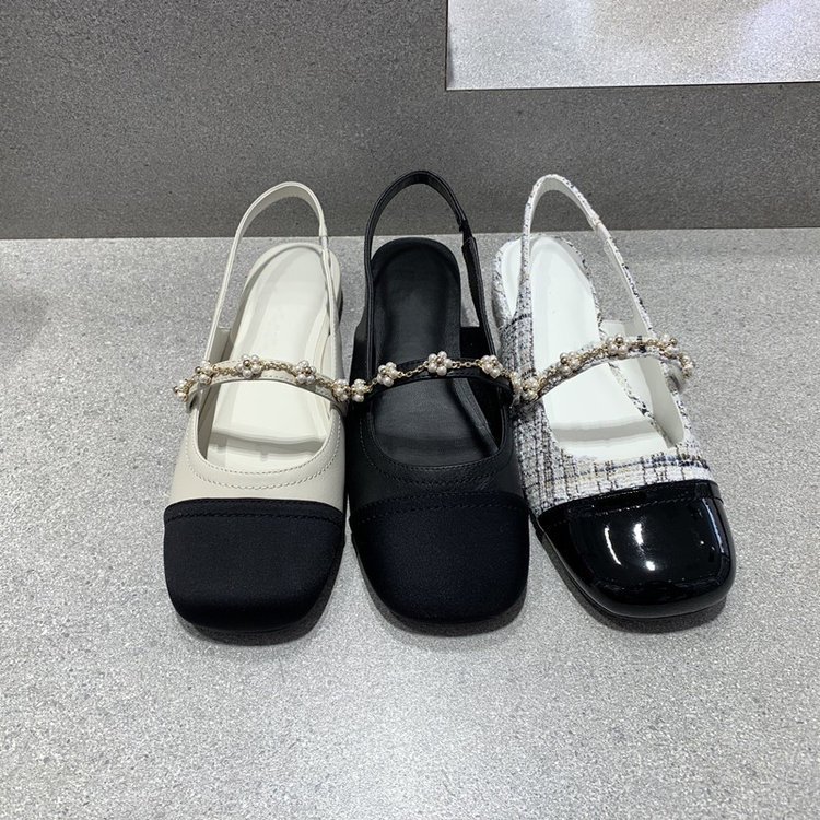 [youshilai] 2023 Summer Mary Jane Temperament Sandals French Lefu Small Leather Shoes Toe Sandals