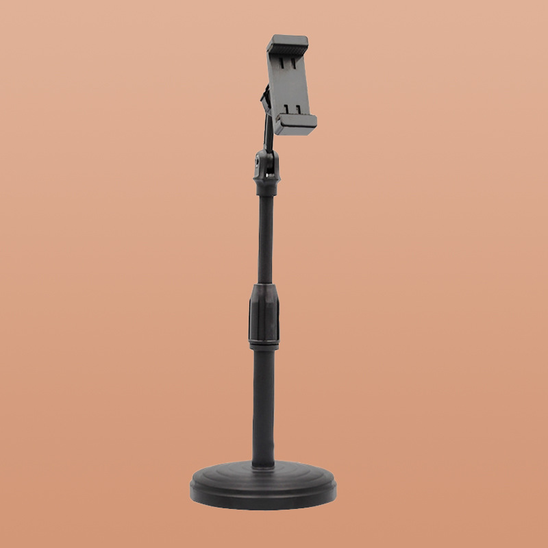 Disc mobile phone bracket lazy live mobile phone clip desktop retractable lifting rotating selfie stand watching TV stand