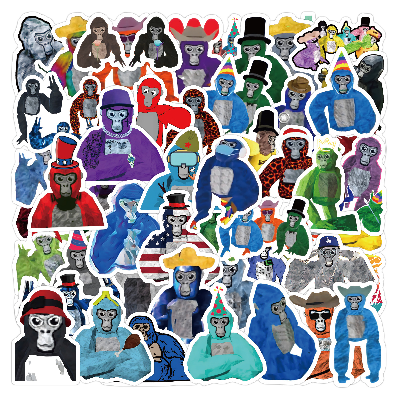 60 cross-border new Gorilla Tag graffiti stickers decorative luggage notebook waterproof stickers wholesale
