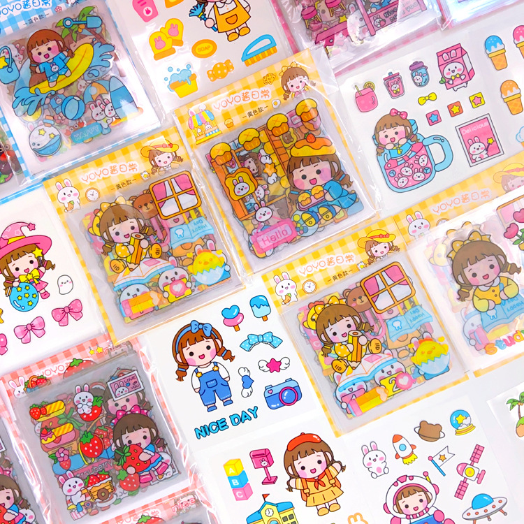 Korean ins Hand Account Sticker Set DIY Creative ins Cute Hand Account Book Girl Decoration Mobile Phone Thermos Sticker
