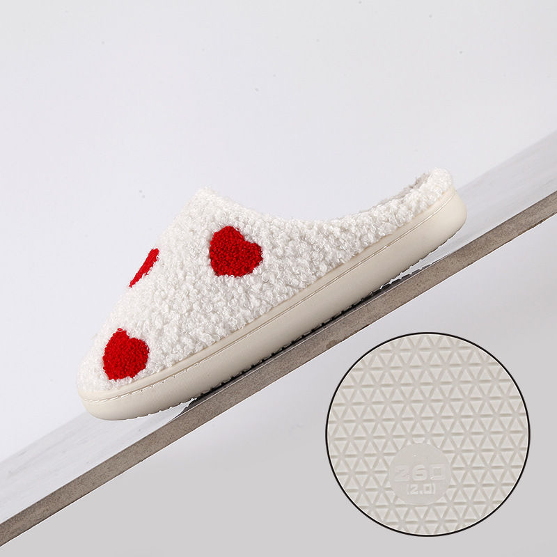 New home small love warm winter cotton slippers couple men and women thick bottom soft sole shoes thick non-slip cute