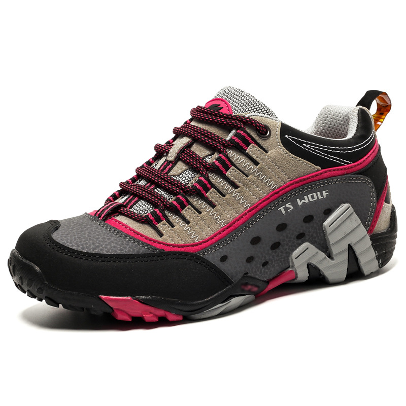 Cross-border hiking shoes men's lightweight non-slip outdoor shoes genuine leather breathable wear-resistant hiking shoes sports travel shoes women