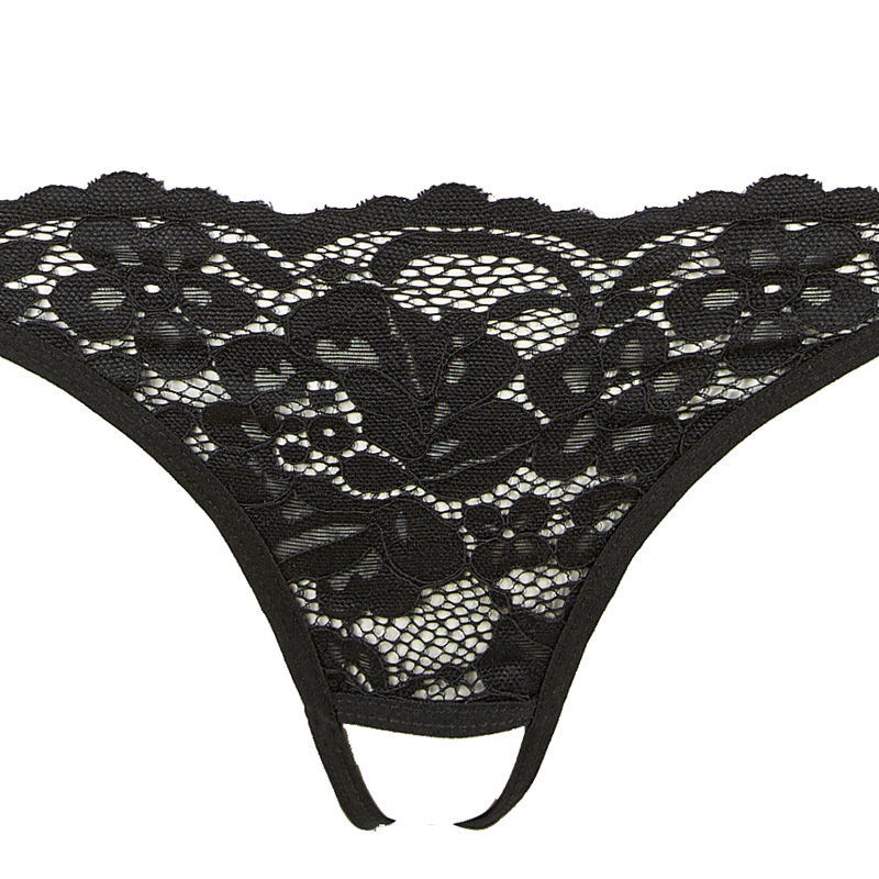 FQ2680 Black Lace Exposure Hollow-out Bra Low Waist Open Crotch Free Take-off Underwear Sexy Underwear Set Women's Sling