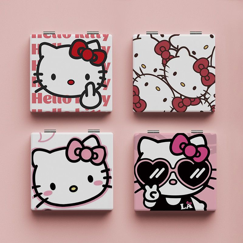 Factory direct Sanrio makeup mirror portable foldable high-definition cartoon portable student dormitory small mirror