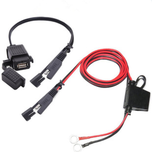 Motorcycle modified mobile phone charger 2.1A USB with Fuse SAE adapter AA