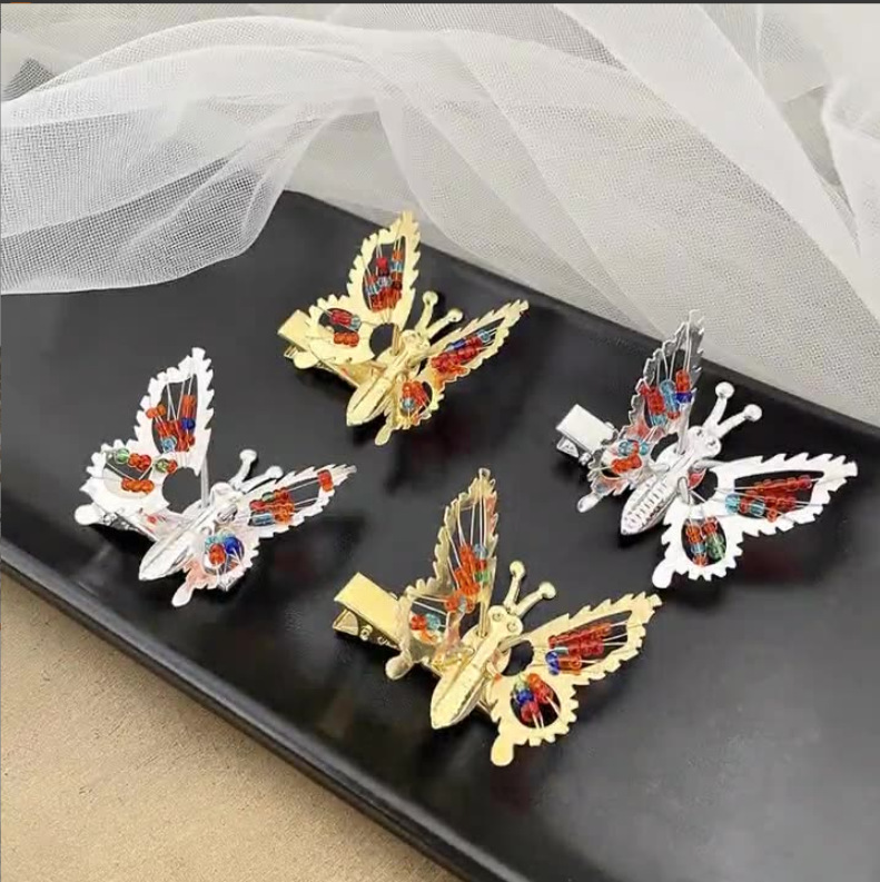 Movable Butterfly Hairpin Summer Women's Spring Moth Hair Accessories Hairpin Side Top Clip Bangs Clip Headdress