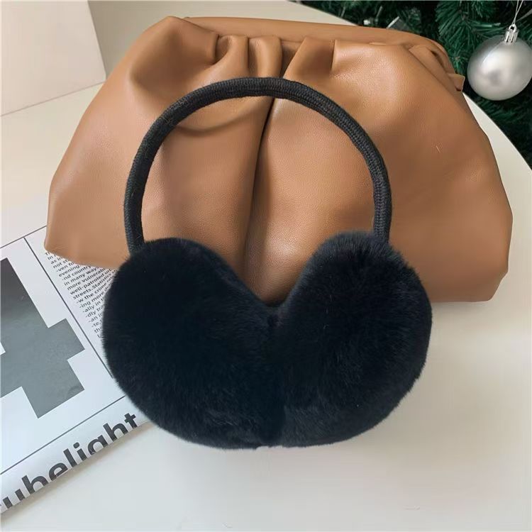 Double-sided Rex Rabbit Mao Mao Ear Cover Korean Style Cute Plush Ear Cover Color Retractable Ear Bag Winter Warm Ear Movers