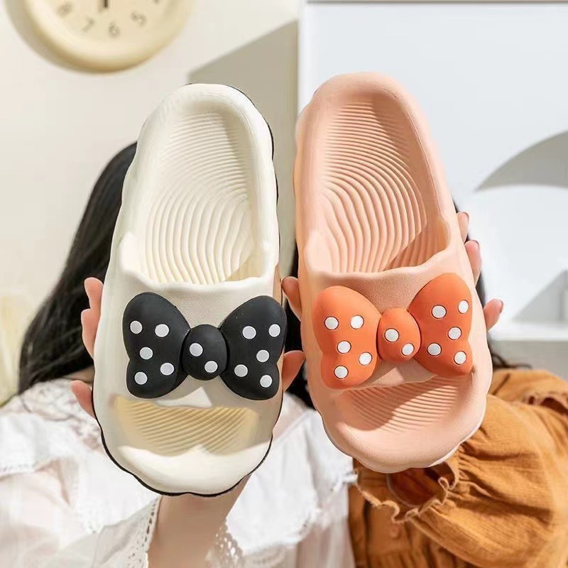 2023 Slippers Women's Bowknot ins Summer Home Room Cyber Celebrity Lightweight Non-Slip Deodorant Bathroom Outer Wear Sandals