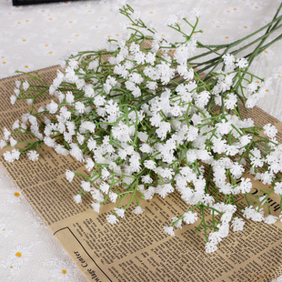 Simulated Gympani Dried Flower bouquet High-level Sense Wholesale Fake Flower Wedding Decoration Flower Soft Glue Gympani Simulated Flower