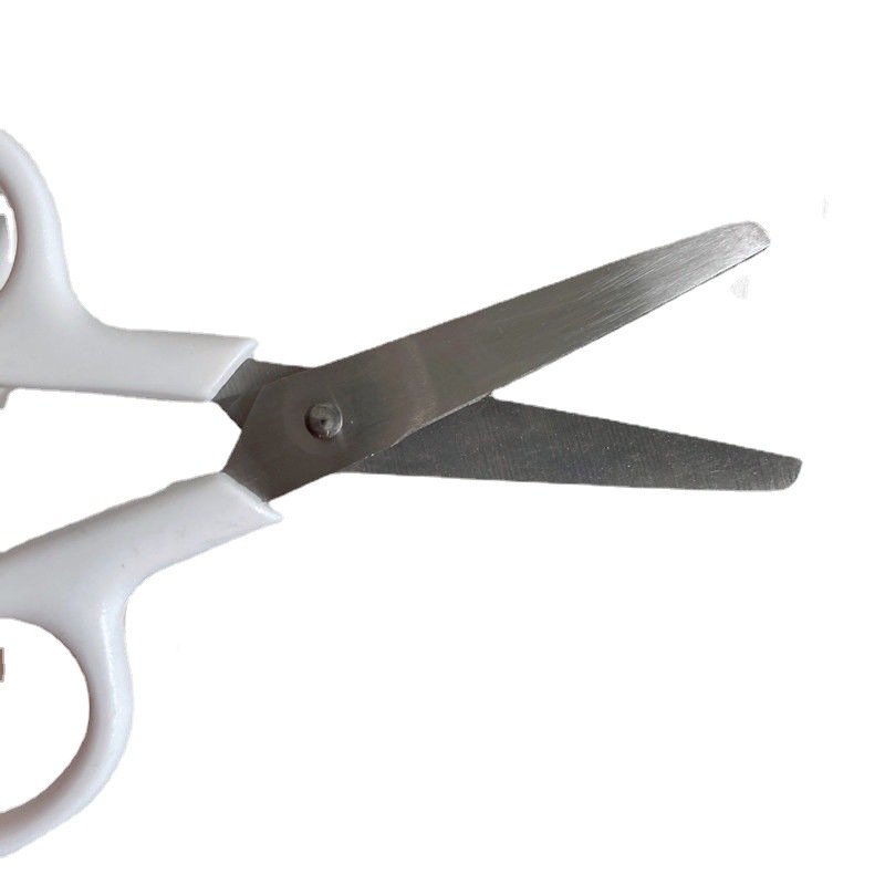 Unprinted white portable handmade scissors stainless steel art knife with lid safety scissors