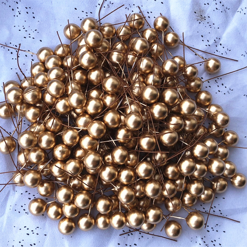 [12 simulation foam berries] Gold and silver Yellow Red Cherry Pearl fruit Christmas accessories (100)