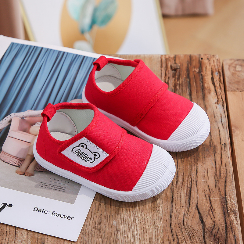 Funny Hook & loop children's shoes canvas shoes girls' shoes boys' shoes students' sneakers slip-on boys' and girls' shoes