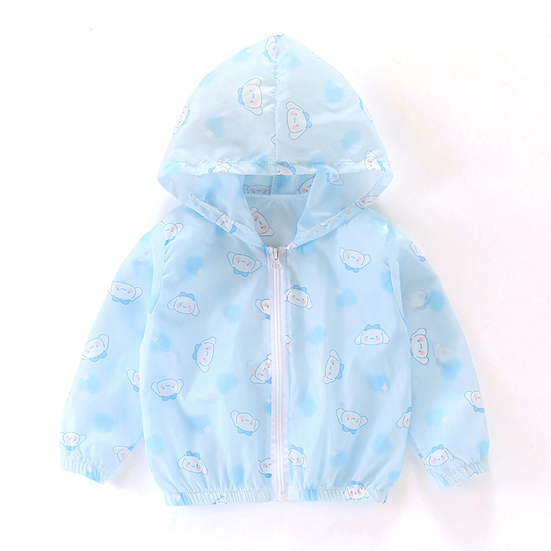 Children's Summer Sunscreen Clothing Lightweight Breathable Girls' Skin Clothing Children's Baby Western-style Casual Hooded Thin Coat