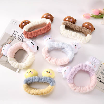 Original Design Color Matching Bear Cartoon Hair Band Cyber Celebrity Face Wash Makeup Animal Hair Band Rabbit Chick Hair Band Female