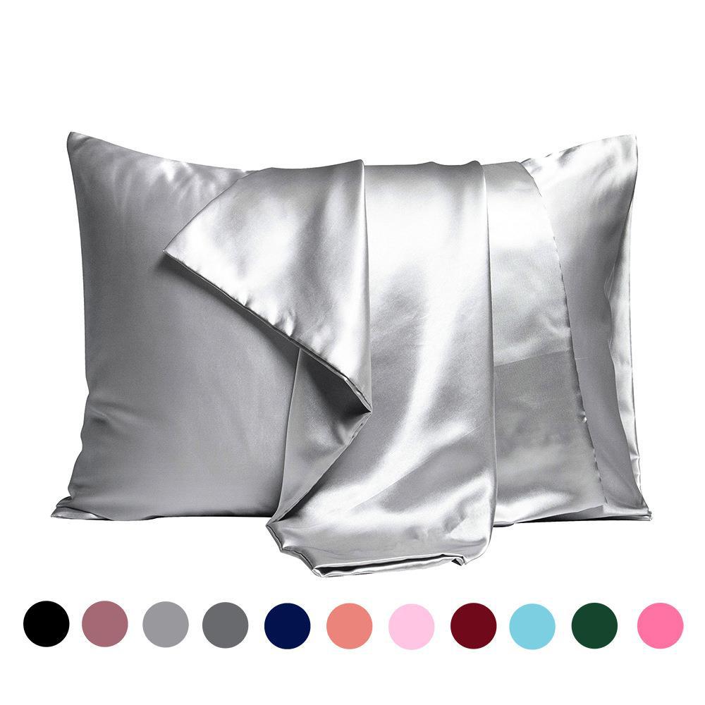Cross-border silk pillowcase pillowcase solid color double-sided satin Amazon pillowcase a pair of foreign trade Wholesale