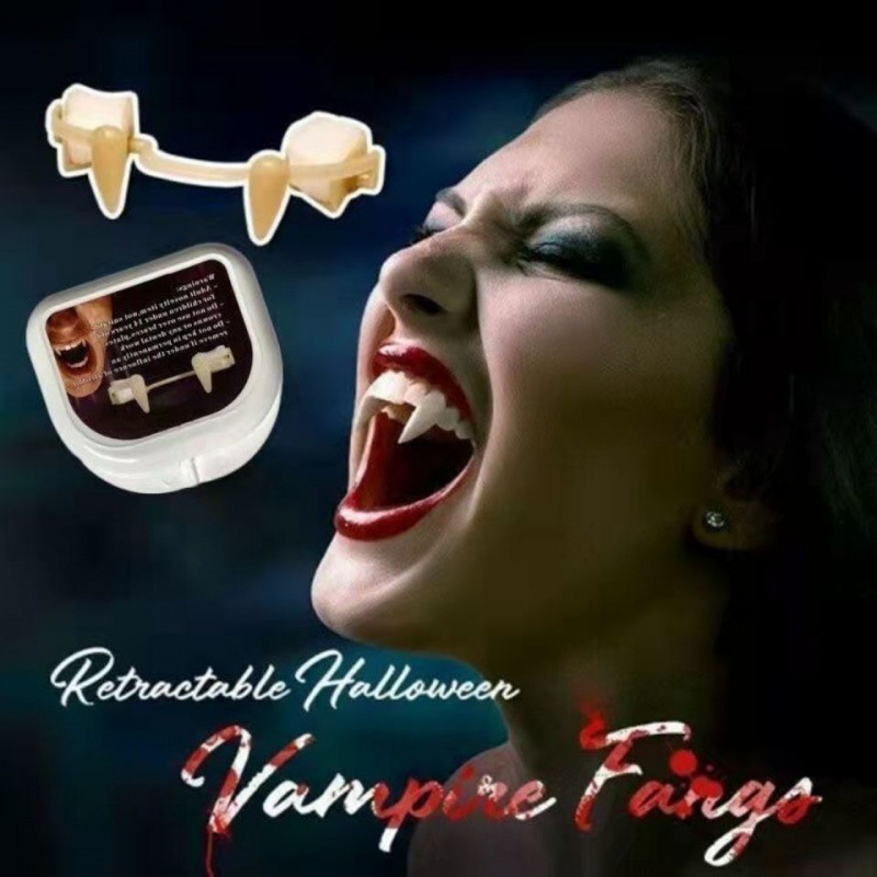 Halloween vampire fangs spoof teeth retractable braces party dress cosplay props
